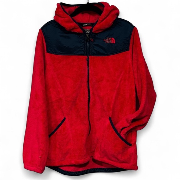 The North Face Pinkish Red and Black Fleece Jacket - Girls Medium - Picture 1 of 6